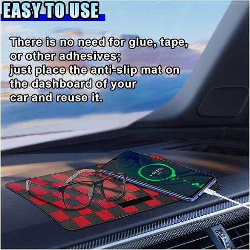 لوحة مكشوف السيارة Non-Slip Mat ، 11.22 "x 5.76" TPU متعددة الوظائف TPU اللزجة اللزجة لمفاتيح الهاتف GPS ، حصيرة شبكة داش للسيارات اللاصق الشاملة لشاحنة SUV RV (أسود/أبيض) in Saudi Arabia