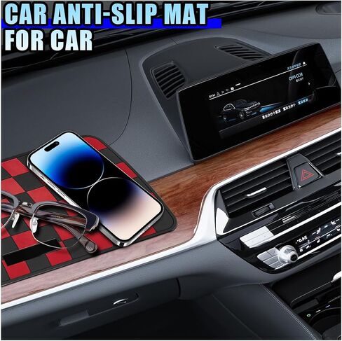 لوحة مكشوف السيارة Non-Slip Mat ، 11.22 "x 5.76" TPU متعددة الوظائف TPU اللزجة اللزجة لمفاتيح الهاتف GPS ، حصيرة شبكة داش للسيارات اللاصق الشاملة لشاحنة SUV RV (أسود/أبيض) in Saudi Arabia