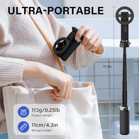 Opticnock 4-in-1 Selfie Magnetic Selfie لعصا iPhone/Android-360 درجة قابلة للتدوير ، قابلة للتمديد مع جهاز التحكم عن بعد اللاسلكي | حجم الجيب | يتضمن حلقة الهاتف (1pc) in Kuwait