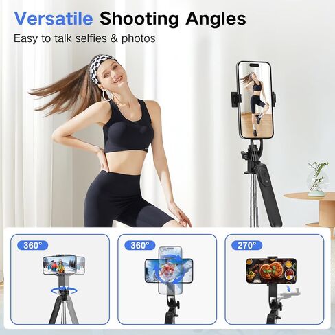 ترايبود Metal Selfie Stick لـ iPhone مع الخفيفة ، سعة 70 بوصة من Selfiestick مع حامل ثلاثي القوائم عن بُعد لتسجيل الفيديو ، وعصا سيلفي السفر المحمولة متوافقة مع iPhone و Android و GoPro in Saudi Arabia