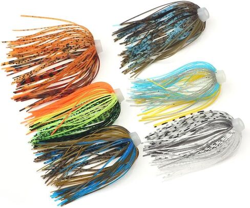 6 pcs/lot 88 Strands 64mm Silicone Skirts Elastic Hole Umbrella Skirts Fishing Accessories Buzzbaits Spinner Buzz Bait in Saudi Arabia