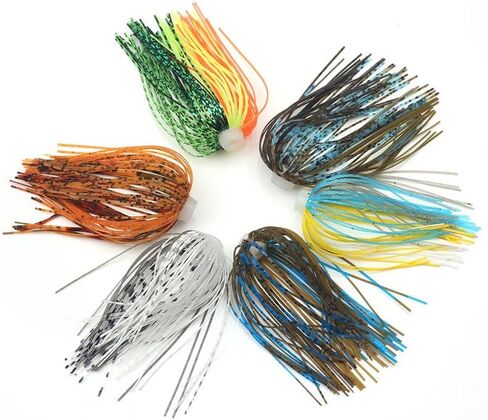 6 pcs/lot 88 Strands 64mm Silicone Skirts Elastic Hole Umbrella Skirts Fishing Accessories Buzzbaits Spinner Buzz Bait in Saudi Arabia