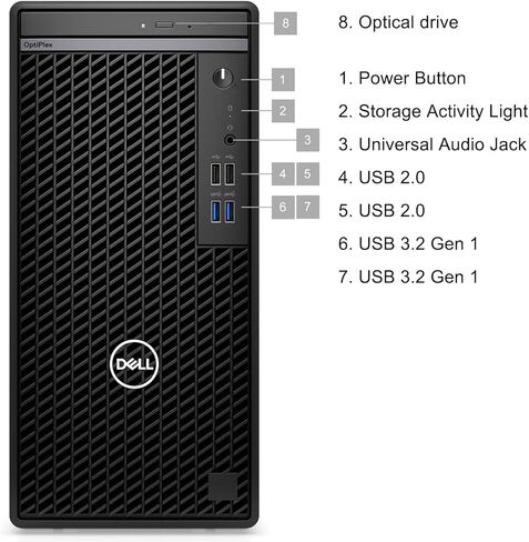 Dell OptiPlex 7010 Tower 7000 Business Desktop Computer, 12th Gen Intel Hexa-Core i5-12500 (Beat i7-11700), 16GB DDR4 RAM, 512GB PCIe SSD, DVDRW, WiFi Adapter, RJ-45, Keyboard & Mouse, Windows 11 Pro in Saudi Arabia