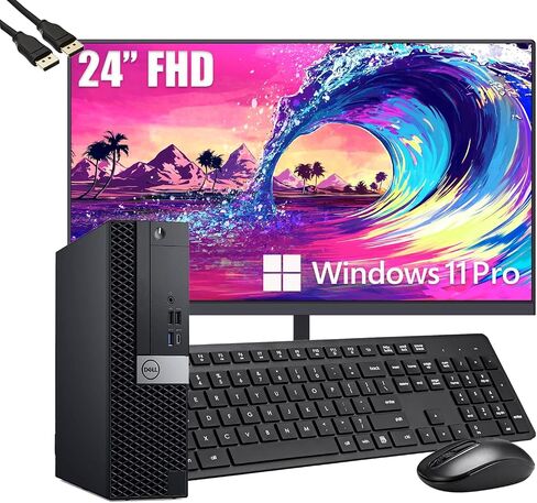 Dell Optiplex 7050 SFF كمبيوتر سطح المكتب مع شاشة FHD جديدة 24 "، Intel Core I5-7500 ، ذاكرة وصول عشوائي 16 جيجابايت ، 512 جيجابايت SSD ، لوحة المفاتيح والماوس ، Windows 11 Pro (متجدد) in Saudi Arabia