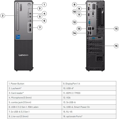 Lenovo ThinkCentre neo 50s Gen 5 Business Desktop Computer, Intel Core i5-14400, Wi-Fi 6,Bluetooth 5.3,Small Form Factor,Win 11 Pro,Black (16GB RAM | 512GB SSD) in Saudi Arabia