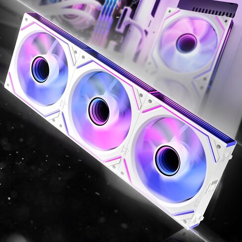 AsiaHorse Dawn Pro 120mm Case Fan, ARGB PWM 1850RPM / 68CFM Airflow, Forward & Reverse Blade Design, Low Noise, Precision HDB Bearings High Performance Unit PC Fan Modular Daisy Chain in Saudi Arabia