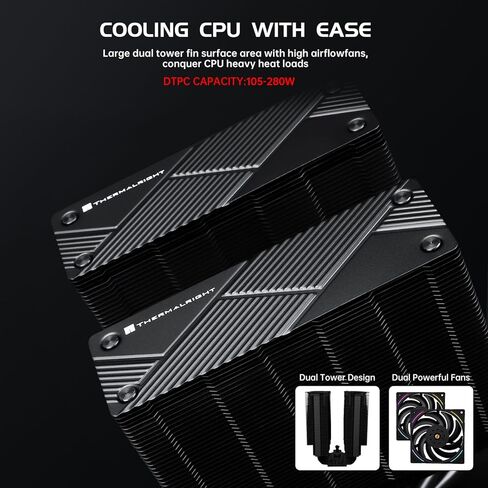 Thermalright Phantom Spirit 120 Evo CPU Air Cooler ، 7 × 6 مم أنابيب حرارة ، مروحة مزدوجة 2150 دورة في الدقيقة ، لـ AMD AM4 AM5/Intel 1700/1150/1151/1200/17xx/2011/1851 in Saudi Arabia