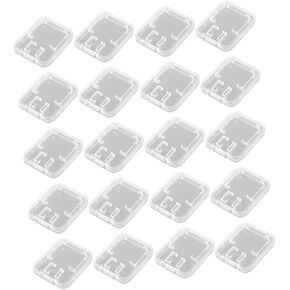 20pcs Clear Transparent PP Plastic Memory Card Storage Case Holder for and T Flash Cards Portable Durable Organizer Compact Design in Saudi Arabia