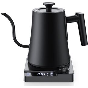 1.0L Electric Gooseneck Kettle, ±1℉ Temperature Control & Keep warm, for Pour Over Coffee and Tea, 304 Stainless Steel Inner and lid, Quick Heating Electric Kettles for Boiling Water in Saudi Arabia