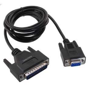 Cablesonline ، 6ft null modem db9 أنثى إلى DB25 ذكر نقل البيانات تسلسل الكابل الأسود ، NM-306K in Kuwait