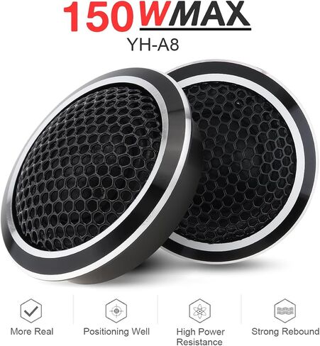 Silk Dome Tweeters, 2pcs 150W YH-A8 High Efficiency Mini Dome Tweeter Speakers for Car Audio System in Saudi Arabia