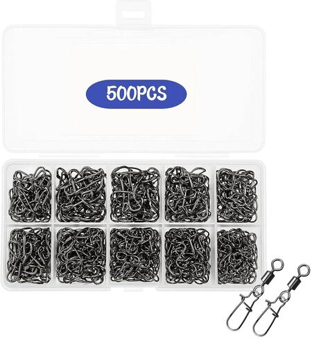500 PCS - يدور الصيد برميل من الفولاذ المقاوم للصدأ يدور أدوات الصيد مع أحجام متنوعة للمياه المالحة والمنصات العذبة in Saudi Arabia