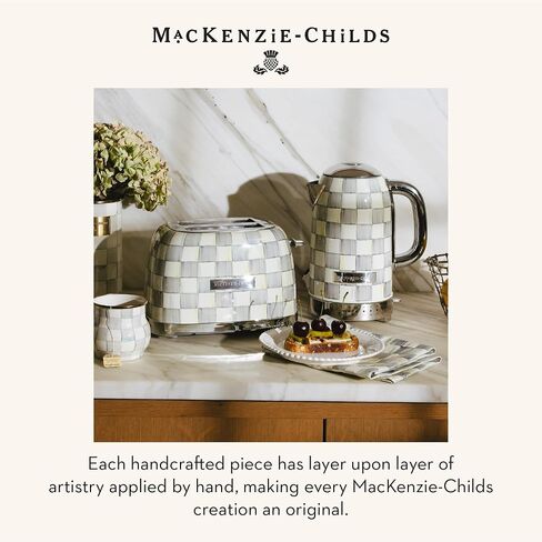 MACKENZIE-CHILDS Electric Kettle, Stainless-Steel Tea Kettle, Black-and-White Courtly Check in Saudi Arabia
