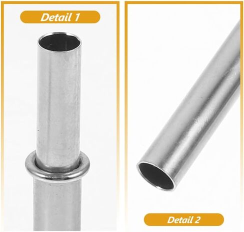 Kisangel 4pcs أنابيب إصلاح قضيب الصيد ، موصلات الأكمام الفولاذ المقاوم للصدأ لتوصيلات ترس القطب الصيد DIY in Saudi Arabia