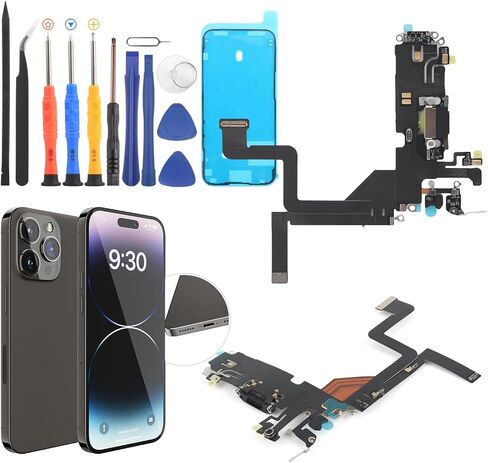 Replacement for iPhone 14 Pro Charging Port Dock Connector for iPhone 14 Pro Charging Port Replacement USB Charger Board Flex Cable Assembly Accessories with Repair Tools in Saudi Arabia