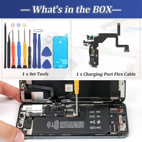 Replacement for iPhone 14 Pro Charging Port Dock Connector for iPhone 14 Pro Charging Port Replacement USB Charger Board Flex Cable Assembly Accessories with Repair Tools in Saudi Arabia