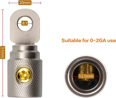 Zookoto 2 PCS 0/2 GA WIRE GA مخفض ، لاستريو السيارة AWG PIN مخفض الأسلاك الأرضية in Kuwait