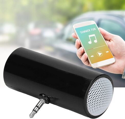 مكبر صوت صغير ، 3.5 مم جاك جاك ستيريو مكبر صوت محمول MP3 Music Player مكبر صوت للهواتف الذكية والأجهزة اللوحية وأجهزة الكمبيوتر المحمولة وأجهزة الكمبيوتر الشخصية و MP3 و MP4 (أسود) in Saudi Arabia
