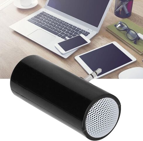 مكبر صوت صغير ، 3.5 مم جاك جاك ستيريو مكبر صوت محمول MP3 Music Player مكبر صوت للهواتف الذكية والأجهزة اللوحية وأجهزة الكمبيوتر المحمولة وأجهزة الكمبيوتر الشخصية و MP3 و MP4 (أسود) in Saudi Arabia
