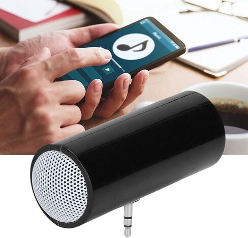 مكبر صوت صغير ، 3.5 مم جاك جاك ستيريو مكبر صوت محمول MP3 Music Player مكبر صوت للهواتف الذكية والأجهزة اللوحية وأجهزة الكمبيوتر المحمولة وأجهزة الكمبيوتر الشخصية و MP3 و MP4 (أسود) in Saudi Arabia