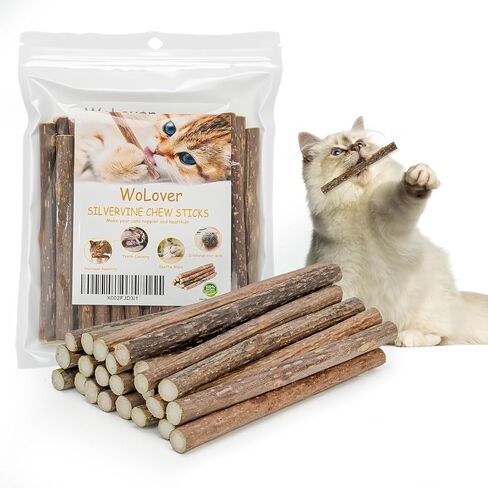 WoLover 12 PCS Silvervine Sticks for Cat, Natural Matatabi Chew Toys in Kuwait
