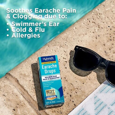 Hyland's Naturals Dry Ear Relief Oil, Relieve Ear Irritation Fast, for Itchy & Dry Irritated Ears, Ages 2+, Day & Night Drops, 0.5 Ounce in Saudi Arabia
