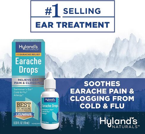 Hyland's Naturals Dry Ear Relief Oil, Relieve Ear Irritation Fast, for Itchy & Dry Irritated Ears, Ages 2+, Day & Night Drops, 0.5 Ounce in Saudi Arabia