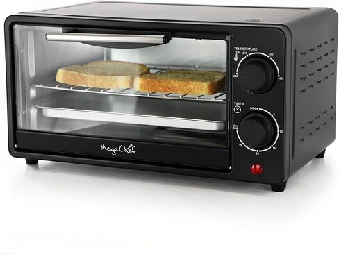 MegaChef 9.5 Quart Electric Counter Top 2 Slice Toaster Oven with Built in Timer, Bake, Broil, Toast (Candy Red) in Saudi Arabia