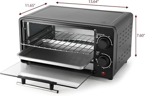MegaChef 9.5 Quart Electric Counter Top 2 Slice Toaster Oven with Built in Timer, Bake, Broil, Toast (Candy Red) in Saudi Arabia