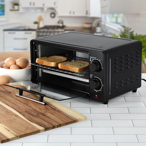MegaChef 9.5 Quart Electric Counter Top 2 Slice Toaster Oven with Built in Timer, Bake, Broil, Toast (Candy Red) in Saudi Arabia