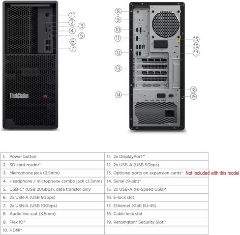 Lenovo ThinkStation P3 Tower Gen 2 Workstation with Intel Core Ultra 9 285 VPRO Processor ، 64GB DDR5-5600MT/S ، 1TB SSD ، NVIDIA RTX 2000 ADA Generation 16GB GDDR6 ، WI-FI 7 ، WIN11 PRO ، in Saudi Arabia