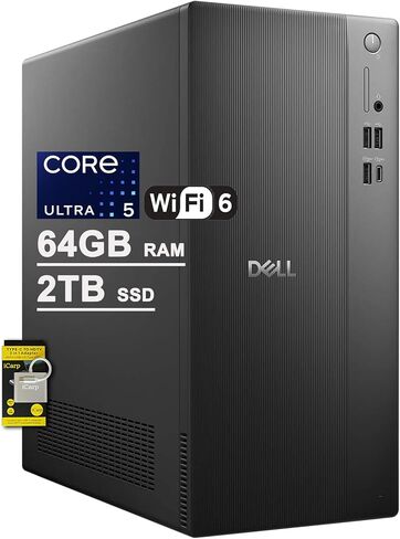 Dell Tower ECT1250 Business Desktop Intel 10-core Ultra 5 225 (Beats Ultra 7 165H) 32GB RAM 1TB SSD Wi-Fi 6 Win11Pro ICP Hub w/Copilot AI in Saudi Arabia