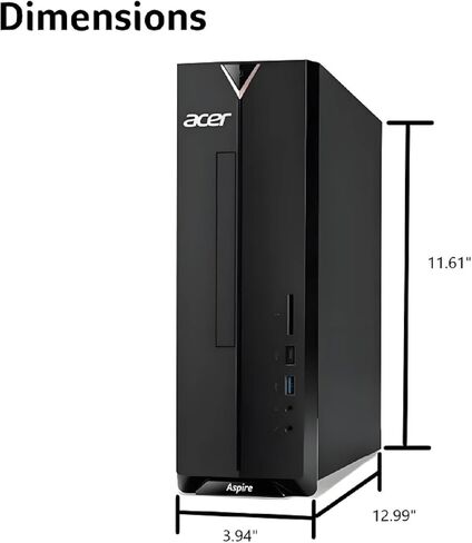 acer 2025 Aspire Desktop, 16GB RAM, 512GB PCIe SSD, Intel Processor, Ultra-Quiet Design, SD Card Reader, Dual 4K Monitor Support, USB-C, Wired Keyboard and Mouse, Windows 11 in Saudi Arabia