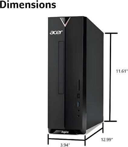 acer 2025 Aspire Desktop, 16GB RAM, 512GB PCIe SSD, Intel Processor, Ultra-Quiet Design, SD Card Reader, Dual 4K Monitor Support, USB-C, Wired Keyboard and Mouse, Windows 11 in Saudi Arabia