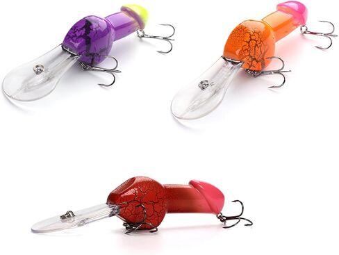 3pcs Funny Floating Fishing Lure,Personality Casting Bait Sinking Bass Lures,Suitable for All Water Layers,Fishing Equipment Hook for Fishing Lovers,Gift for Men in Kuwait