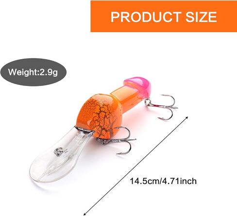 3pcs Funny Floating Fishing Lure,Personality Casting Bait Sinking Bass Lures,Suitable for All Water Layers,Fishing Equipment Hook for Fishing Lovers,Gift for Men in Kuwait