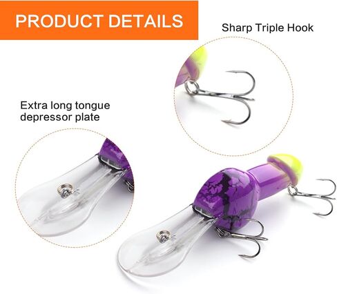 3pcs Funny Floating Fishing Lure,Personality Casting Bait Sinking Bass Lures,Suitable for All Water Layers,Fishing Equipment Hook for Fishing Lovers,Gift for Men in Kuwait