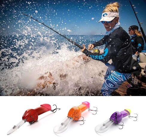 3pcs Funny Floating Fishing Lure,Personality Casting Bait Sinking Bass Lures,Suitable for All Water Layers,Fishing Equipment Hook for Fishing Lovers,Gift for Men in Kuwait
