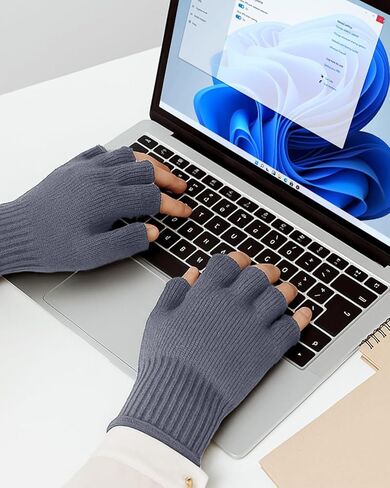 Evridwear Merino Wool Fingerless String Knit Liner Touchscreen Gloves 4 Colors in Saudi Arabia