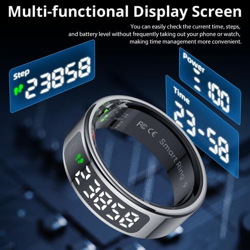 COLMI R12 Smart Ring for Women and Men, Touch and Display, Fitness Tracker, Heart Rate, Blood Oxygen, Sleep, Multiple Sports Modes, Suitable for iPhone and Android. (Gold, #8) in Kuwait