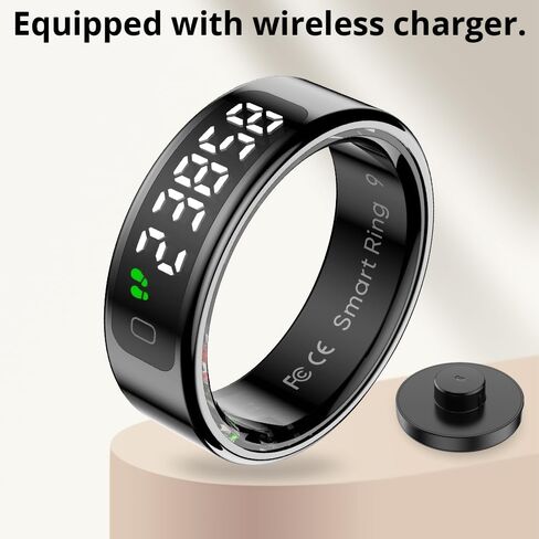 COLMI R12 Smart Ring for Women and Men, Touch and Display, Fitness Tracker, Heart Rate, Blood Oxygen, Sleep, Multiple Sports Modes, Suitable for iPhone and Android. (Gold, #8) in Kuwait