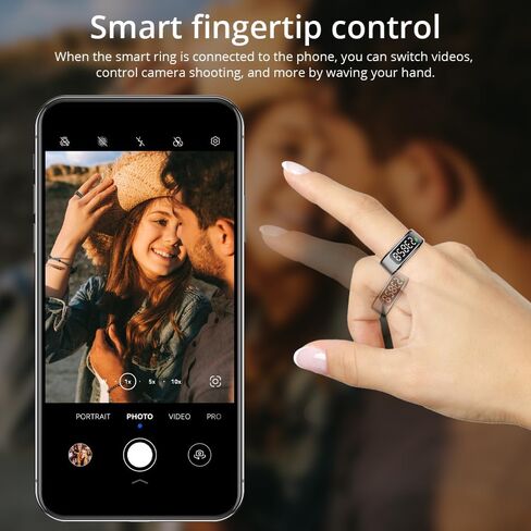 COLMI R12 Smart Ring for Women and Men, Touch and Display, Fitness Tracker, Heart Rate, Blood Oxygen, Sleep, Multiple Sports Modes, Suitable for iPhone and Android. (Gold, #8) in Kuwait