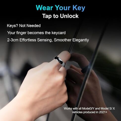 Smart Tesla Key Ring Model3/Y/S NFC Control Control Door Door Door Distics Ring Ring Ceramic Men and Women (Black ، US#10) in Saudi Arabia