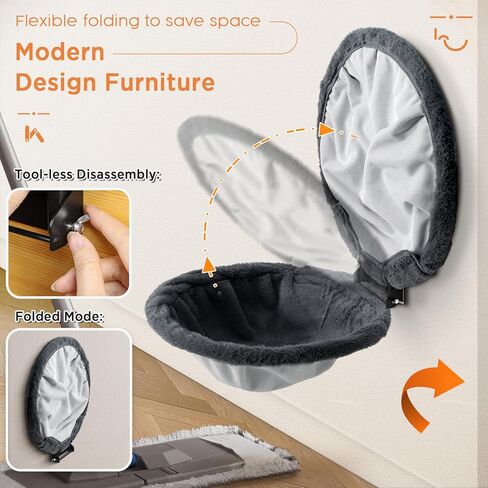 Cat Hammock Wall Mounted, Foldable & Stable Cat Beds- Breathable Cat Wall Shelves for Sleeping, Playing, Climbing, and Lounging - Maximum Hold Up to 30lb (Gray) in Kuwait