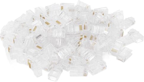 AQXREIGHT 100PCS TF1013D CAT5 RJ45 CONNECTOR 8P8C ETHERNET CABLE CABLER HEAD للاتصال in Saudi Arabia