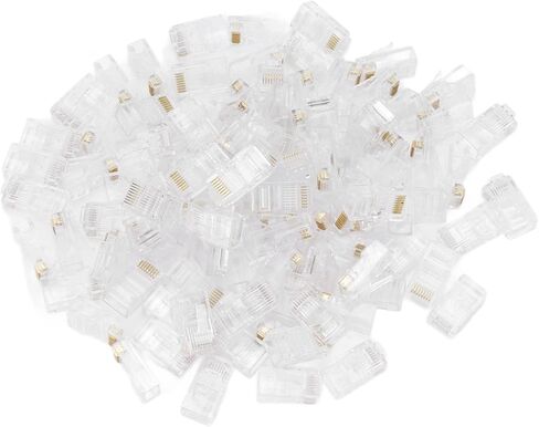 AQXREIGHT 100PCS TF1013D CAT5 RJ45 CONNECTOR 8P8C ETHERNET CABLE CABLER HEAD للاتصال in Saudi Arabia