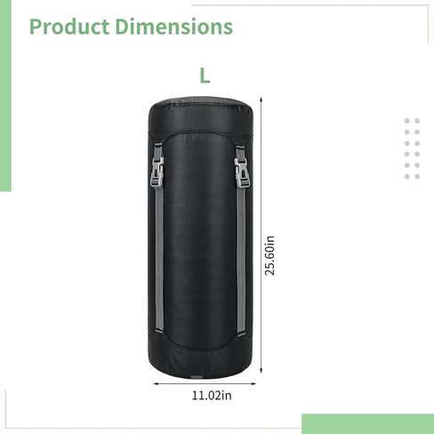 Stuff Sack with Lid, Compression Dry Bag (30 L/7.9 Gal), Waterproof Sleeping Bag 11X25.6 Storage Bag, Nylon Bag with Buckles for Camping, Hiking, Travel, Compression in Saudi Arabia
