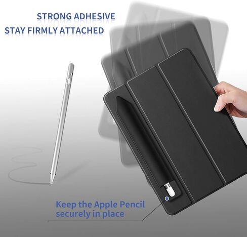 2 Pack Pencil Holder for Apple Pencil 1st 2nd Generation, YUOROS Adhesive Pencil Sleeve for iPad iPad 9th/8th Gen, Tablet Stylus Surface Pen (Black, Black) in Kuwait