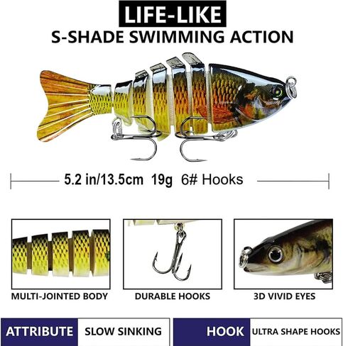 5pcs bionic swimming bait ، 2025bionic swimming reuure ، إغراء الصيد البويني ، إغراء صيد السباحة الآلي لجميع أنواع مياه الصيد in Saudi Arabia