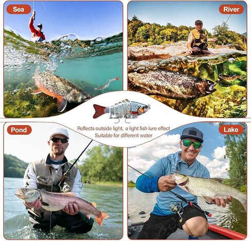 5pcs bionic swimming bait ، 2025bionic swimming reuure ، إغراء الصيد البويني ، إغراء صيد السباحة الآلي لجميع أنواع مياه الصيد in Saudi Arabia